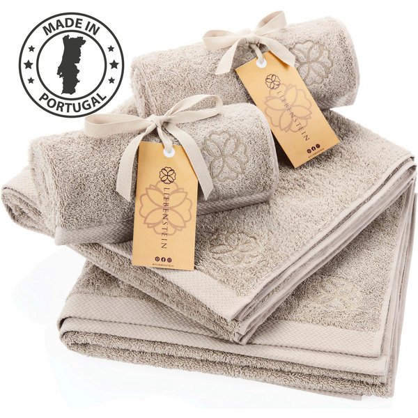 Liebenstein Handtuch Set Samtweiche Handtücher aus 100% Baumwolle, (4-St), beige Frottiertücher, 2x 50x100 cm & 2x 70x140 cm
