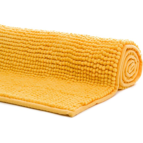 liebling Badematte, Fußbodenheizung geeignet, Polyester, rechteckig, Antirutsch-Beschichtung, sehr Saugfähig, Größe: 50x70 cm, gelb