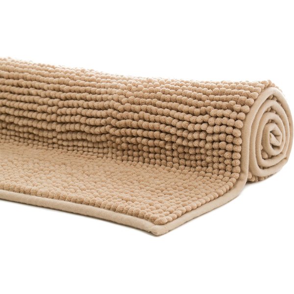 liebling Badematte, Fußbodenheizung geeignet, Polyester, rechteckig, Antirutsch-Beschichtung, sehr Saugfähig, Größe: 50x70 cm, marone