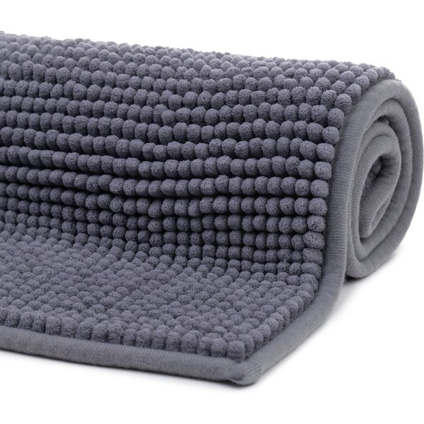 liebling Badematte, Fußbodenheizung geeignet, Polyester, rechteckig, Antirutsch-Beschichtung, sehr Saugfähig, Größe: 50x70 cm, anthrazit