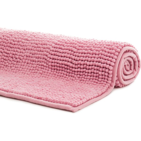 liebling Badematte, Fußbodenheizung geeignet, Polyester, rechteckig, Antirutsch-Beschichtung, sehr Saugfähig, Größe: 50x70 cm, altrosa