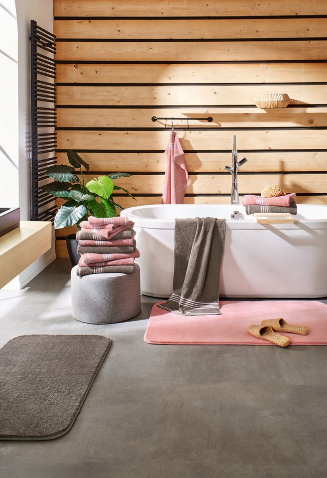 liebling Badematte Badteppich Santos, rutschhemmend beschichtet, schnell trocknend, Polyester, mit Ausschnitt, starke Saugfähigkeit, formstabil, in vielen Farbe – Bild 2 von 5