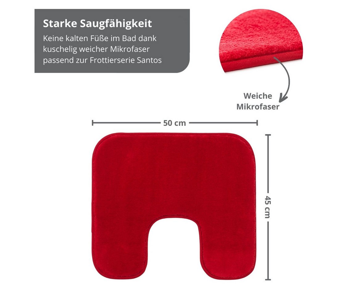 liebling Badematte Badteppich Santos, rutschhemmend beschichtet, schnell trocknend, Polyester, mit Ausschnitt, starke Saugfähigkeit, formstabil, in vielen Farbe – Bild 3 von 5