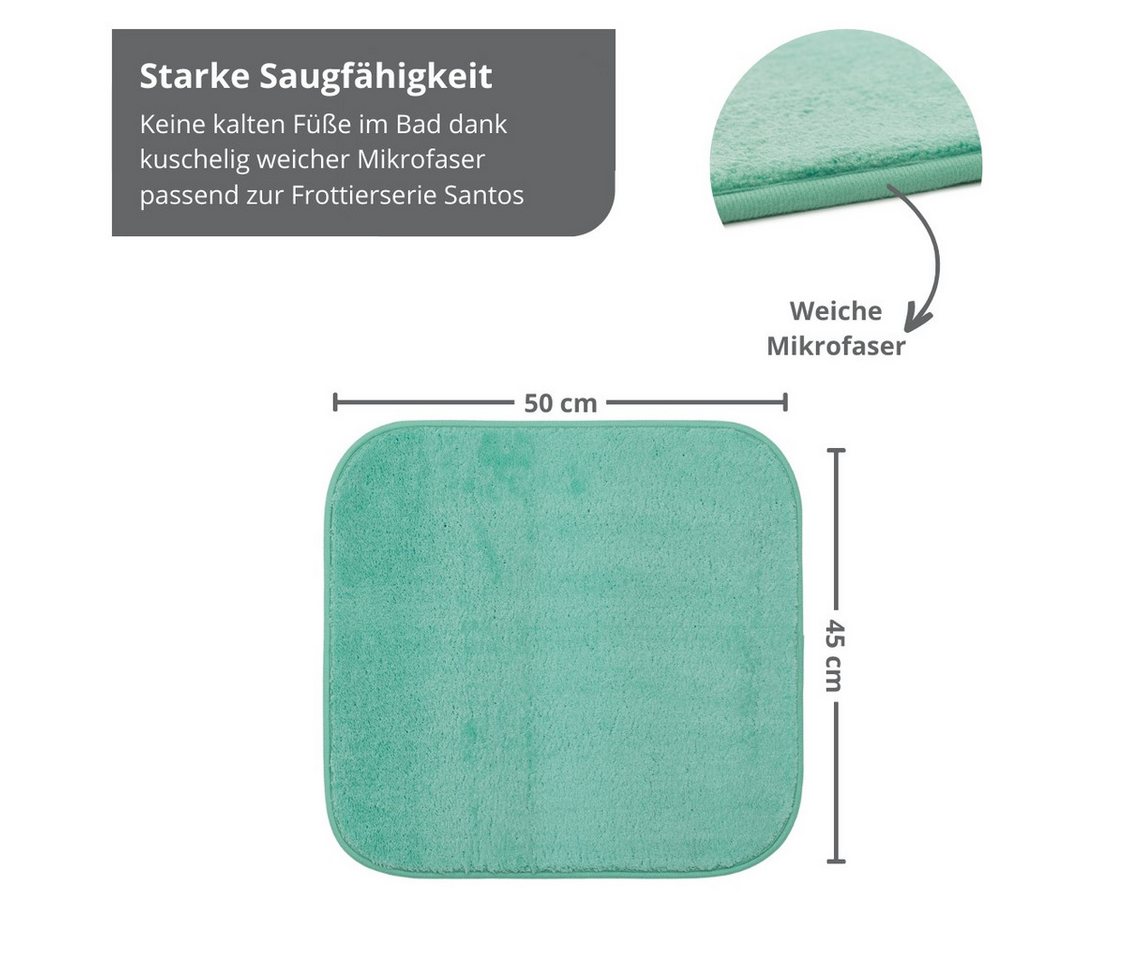 liebling Badematte Badteppich Santos, rutschhemmend beschichtet, schnell trocknend, Polyester, mit Ausschnitt, starke Saugfähigkeit, formstabil, in vielen Farbe – Bild 3 von 5