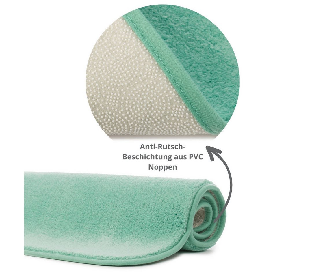 liebling Badematte Badteppich Santos, rutschhemmend beschichtet, schnell trocknend, Polyester, mit Ausschnitt, starke Saugfähigkeit, formstabil, in vielen Farbe – Bild 4 von 5