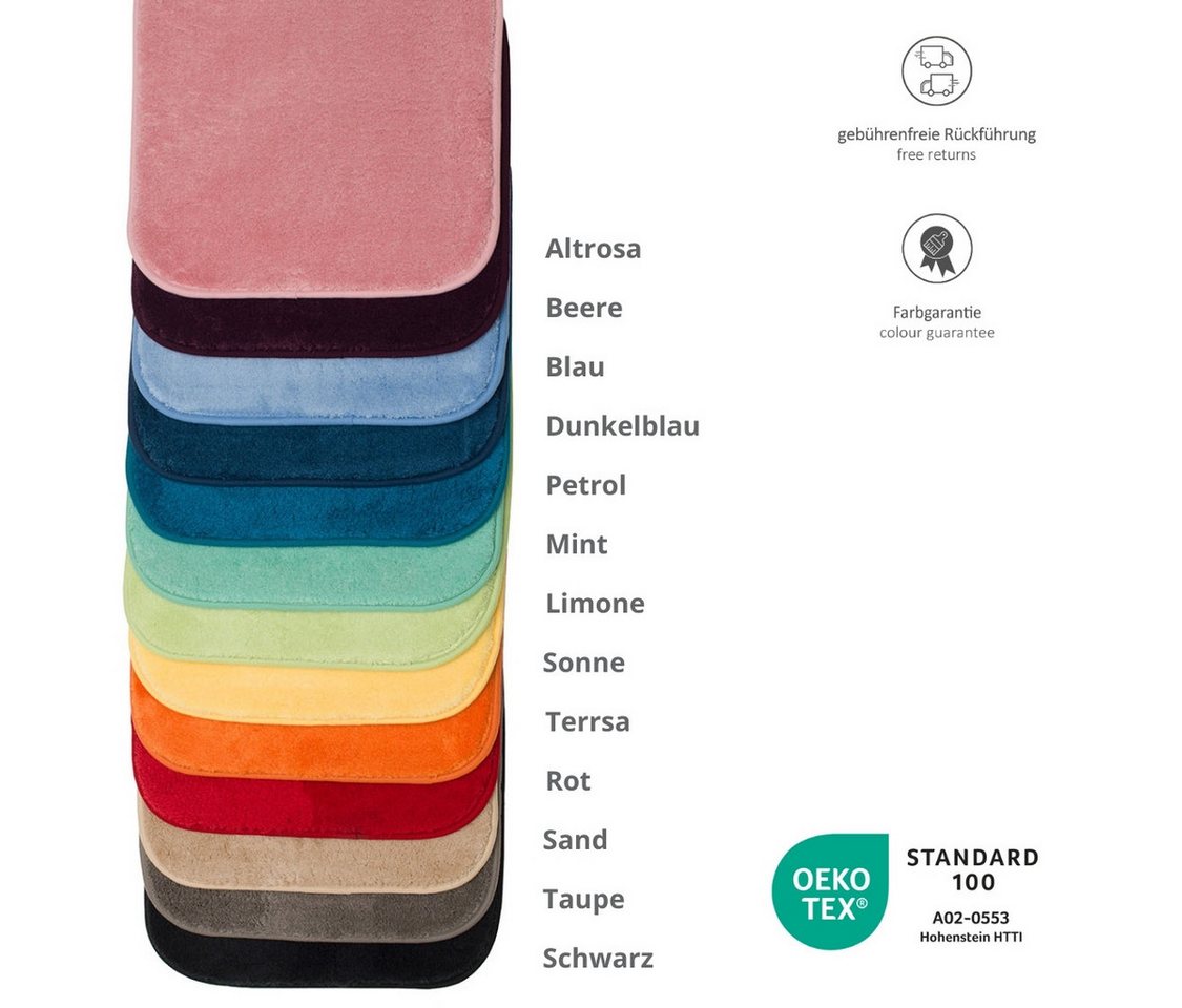 liebling Badematte Badteppich Santos, rutschhemmend beschichtet, schnell trocknend, Polyester, mit Ausschnitt, starke Saugfähigkeit, formstabil, in vielen Farbe – Bild 5 von 5