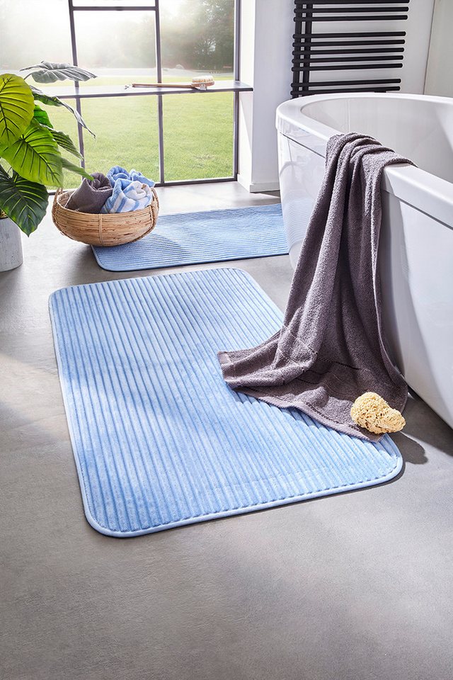 liebling Badematte Badvorleger, Badteppich, rutschhemmend beschichtet, fußbodenheizungsgeeignet, Polyester, quadratisch, starke Saugfähigkeit, für alle Bodenbel – Bild 2 von 5
