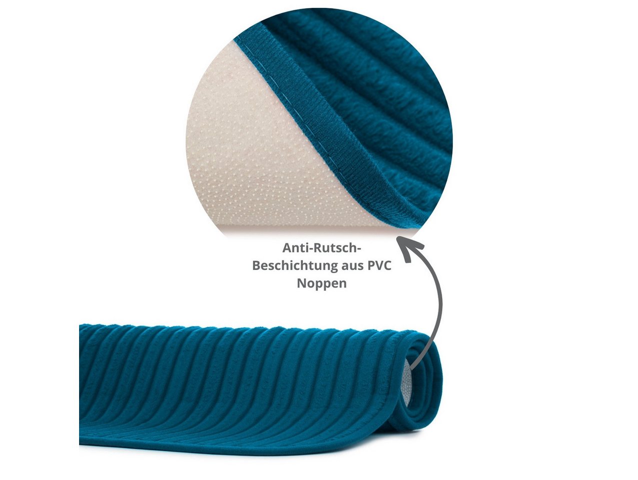 liebling Badematte Badvorleger, Badteppich, rutschhemmend beschichtet, fußbodenheizungsgeeignet, Polyester, quadratisch, starke Saugfähigkeit, für alle Bodenbel – Bild 4 von 5