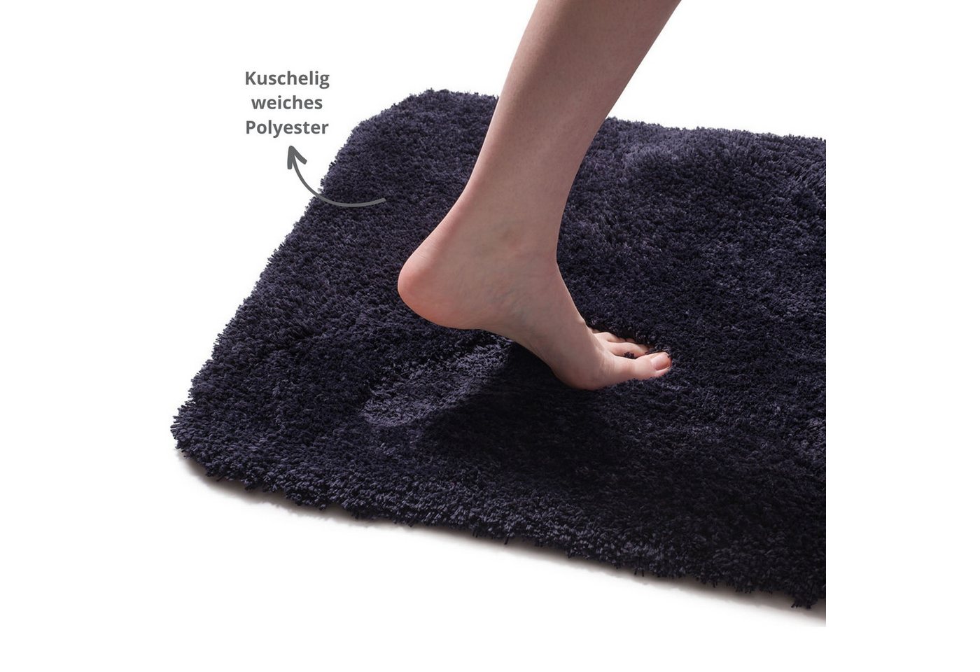 liebling Badematte Superior, rutschhemmend beschichtet, schnell trocknend, strapazierfähig, fußbodenheizungsgeeignet, Polyester, rechteckig, kuschelig weiches P – Bild 4 von 5
