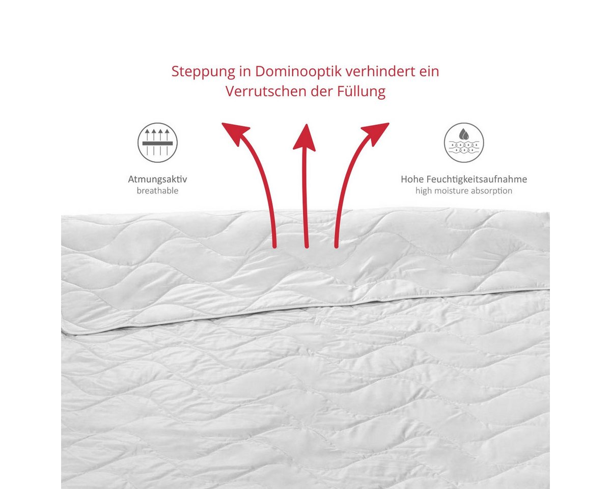 liebling Naturfaserbettdecke Wildseidendecke, Füllung: 100% Wildseide, Bezug: Mako-Satin aus 100% Baumwolle, 135 x 200cm, 155 x 220 cm und weitere Größen, für w – Bild 3 von 5