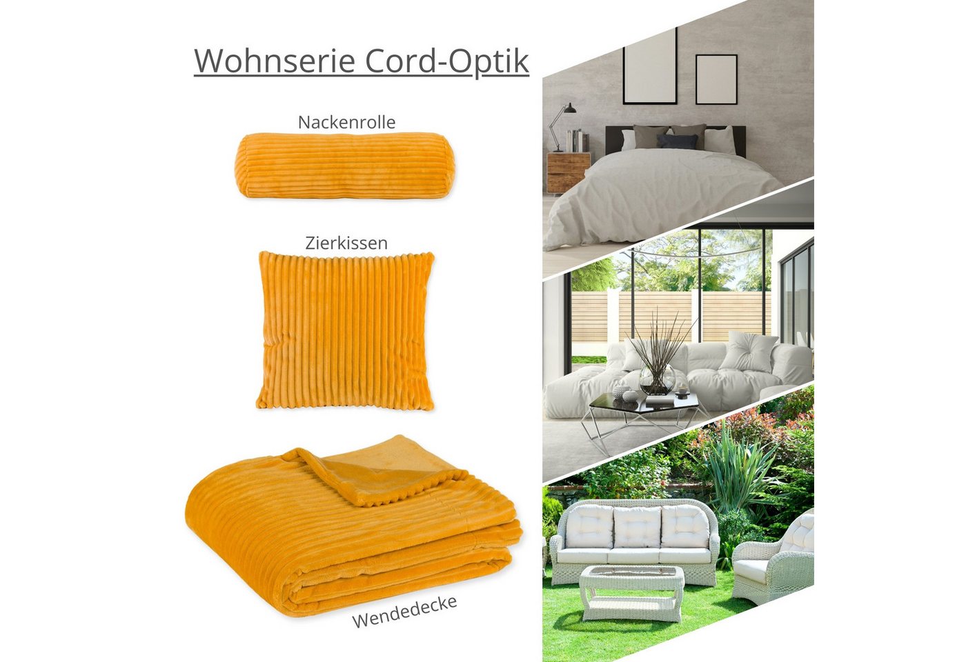 Wohndecke Bettdecke mit Cord-Optik, liebling, zweilagig verarbeitete Wendedecke, samtähnliche Unterseite, modern – Bild 3 von 5