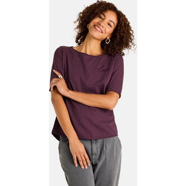 Lieblingsstück Rundhalsshirt CandiceEP mit Statement-Stickerei und im Batik-Look