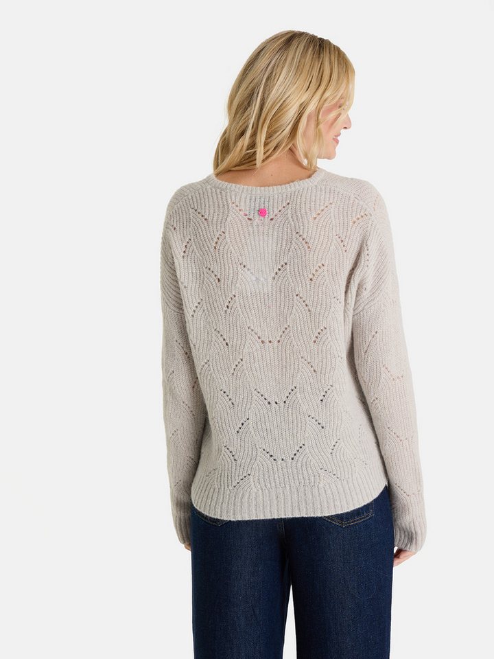 Lieblingsstück Strickpullover SölveL mit Alpaka, dezentes Lochmuster, V-Neck – Bild 2 von 5