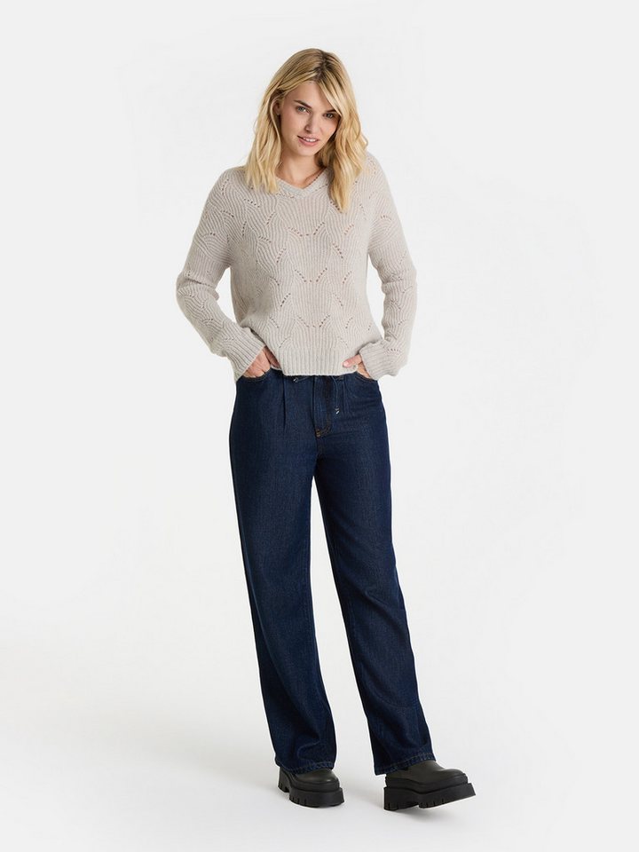 Lieblingsstück Strickpullover SölveL mit Alpaka, dezentes Lochmuster, V-Neck – Bild 5 von 5