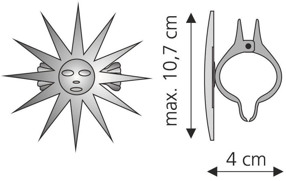 Liedeco Dekoklammer Sonne, Gardinen, Vorhänge, (Packung, 2-St), für Gardinen, Vorhänge – Bild 2 von 3