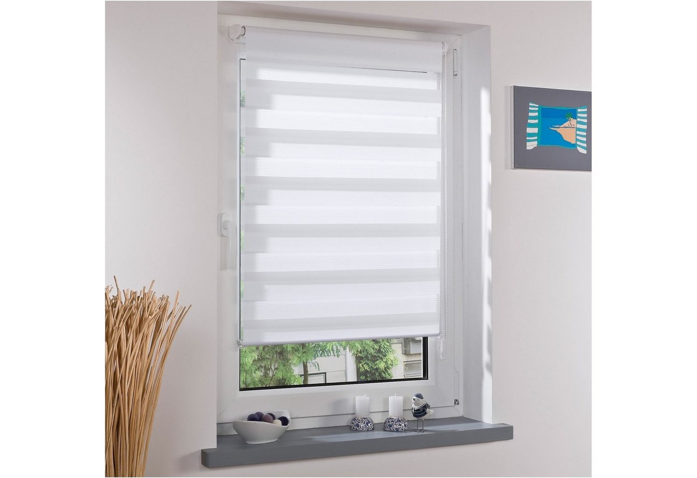 Doppelrollo Klemmfix-Duo-Rollo, Liedeco, Lichtschutz, ohne Bohren, Klemmfix, 1 Stück – Bild 2 von 5