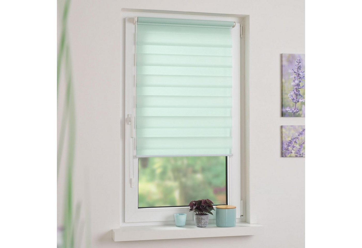 Doppelrollo Klemmfix-Duo-Rollo, Liedeco, Lichtschutz, ohne Bohren, Klemmfix, 1 Stück – Bild 2 von 5