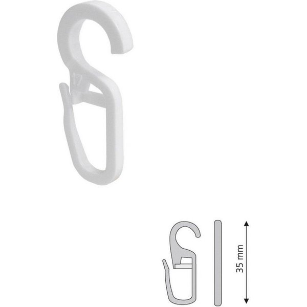Liedeco Faltenclip, Gardinen, Vorhänge, (Set, 10-St), Faltenlegehaken, für Gardinenringe Öse 10 mm