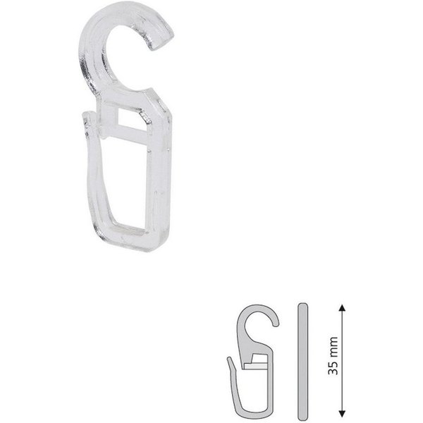 Liedeco Faltenclip, Gardinen, Vorhänge, (Set, 10-St), Faltenlegehaken, für Gardinenringe Öse 10 mm