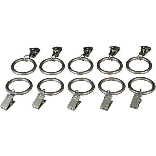 Liedeco Gardinenring, Gardinen, (Set, 10-St., mit Klammern), für Gardinenstangen Ø 16 mm