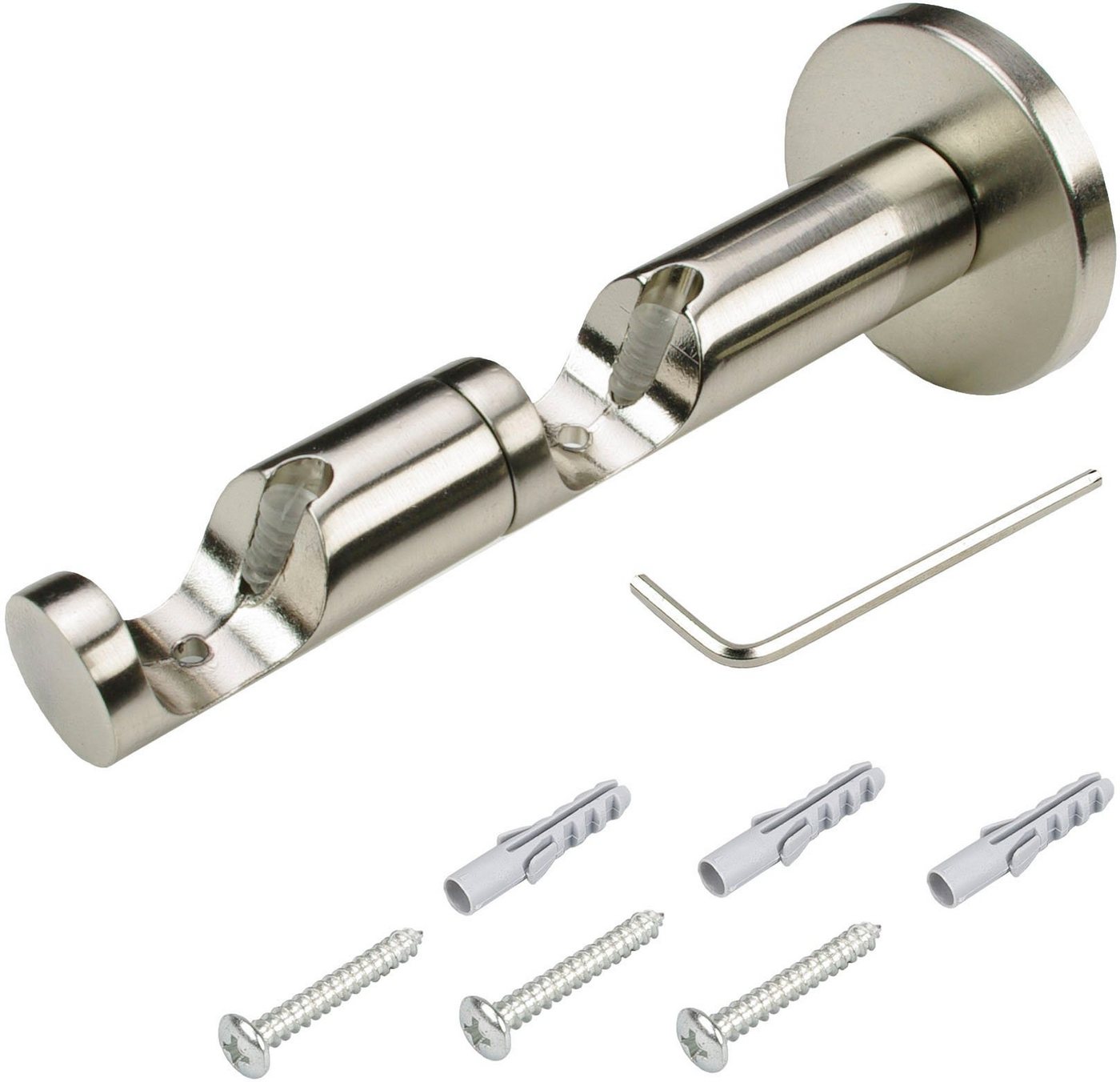 Liedeco Gardinenstangenhalter Kombiträger, Träger 2-läufig "France", Vorhangstangen, Gardinenstangen, (1-St), Halter, Träger für Stangen, Rohre 20 mm – Bild 2 von 4