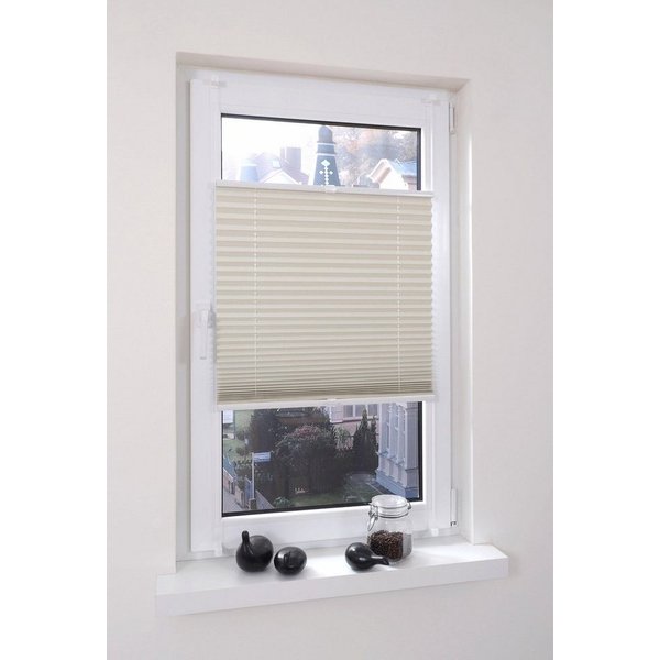 Liedeco Plissee Klemmfix Thermo, ohne Bohren, verdunkelnd, verdunkelnd, ohne Bohren, verspannt, Klemmfix