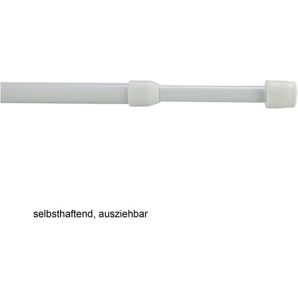 Liedeco Scheibenstange Pin-Soft, Ø 12 mm, 1-läufig, ausziehbar, ohne Bohren, geklemmt, Kunststoff, Metall