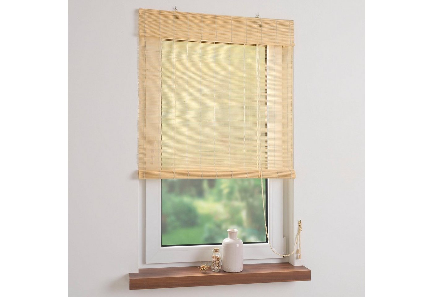 Seitenzugrollo Bambus, Liedeco, Lichtschutz, verschraubt, Bambusrollo – Bild 3 von 5