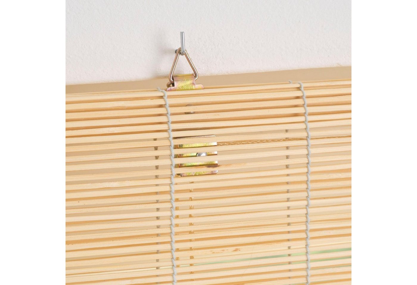 Seitenzugrollo Bambus, Liedeco, Lichtschutz, verschraubt, Bambusrollo – Bild 5 von 5