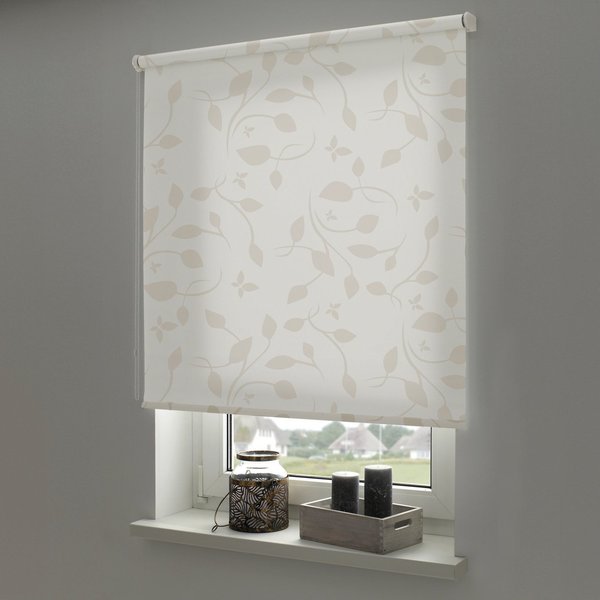 Seitenzugrollo Seitenzugrollo Design Ranke, Liedeco, transparent, freihängend, verschraubt, Lichtdurchlässig mit Sichschutz, flexibel montierbar