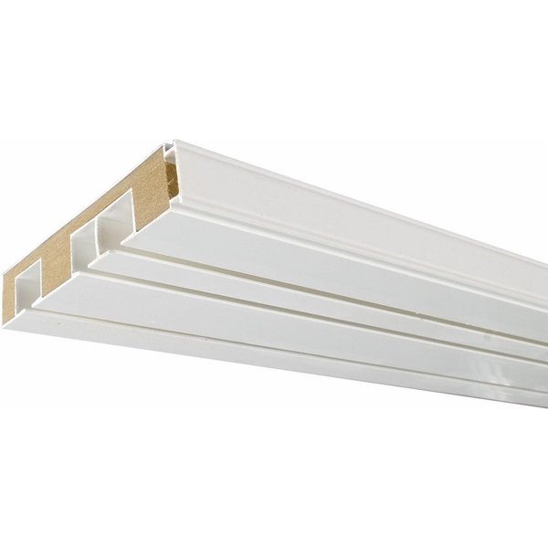 Liedeco Vorhangschiene, 3-läufig, Fixmaß, verschraubt, Holzwerkstoff, Kunststoff