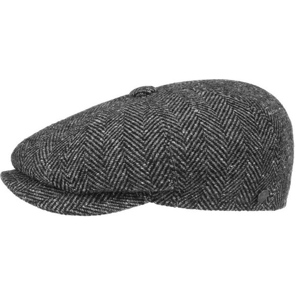 Lierys Flat Cap (1-St) Herringbone mit Schirm, Made in Italy