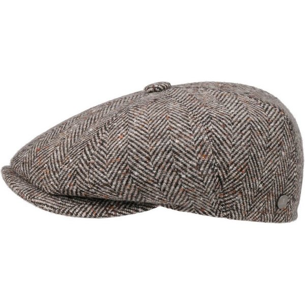 Lierys Flat Cap (1-St) Herringbone mit Schirm, Made in Italy