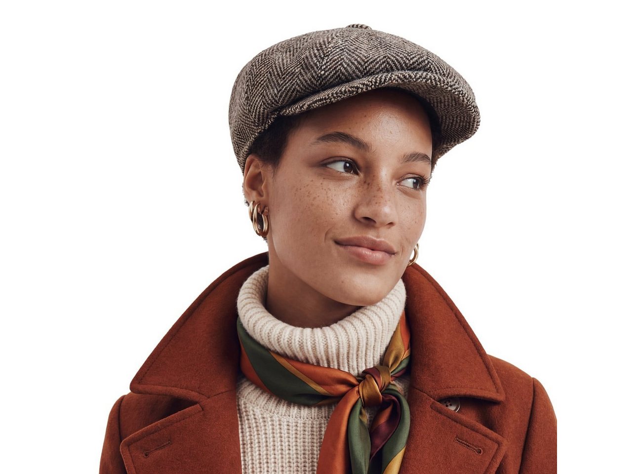 Lierys Flat Cap (1-St) Herringbone mit Schirm, Made in Italy – Bild 5 von 5