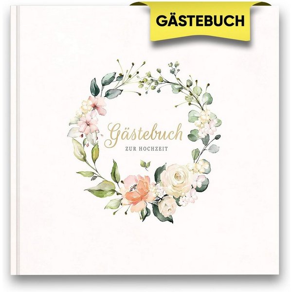 LifeDesign Notizbuch Hochzeitsbuch, Gästebuch zur Hochzeit, 21x21cm, Hardcover, stabile Fadenbindung, edles Papier