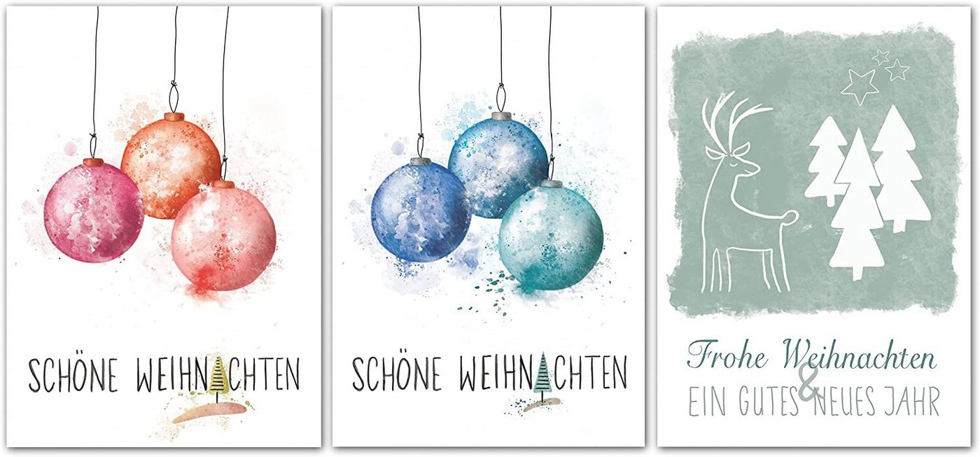LifeDesign Weihnachtskarte Postkarten-Set "Weihnachten", Weihnachtsgrußkarten Set, Frohe Weihachten DIN A6 Karten – Bild 4 von 5