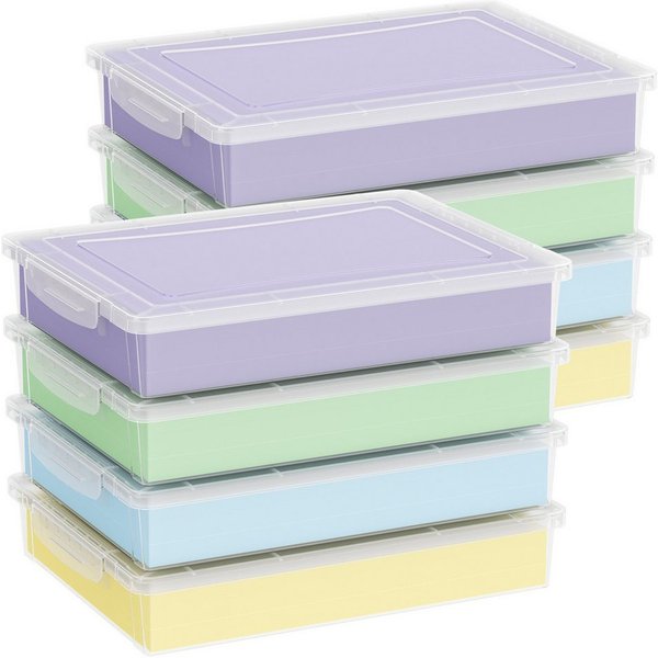 Lifewit Aufbewahrungsbox Aufbewahrungsbox A4 mit Deckel, Dokumentenbox Archivbox, Storage Box (8 St)