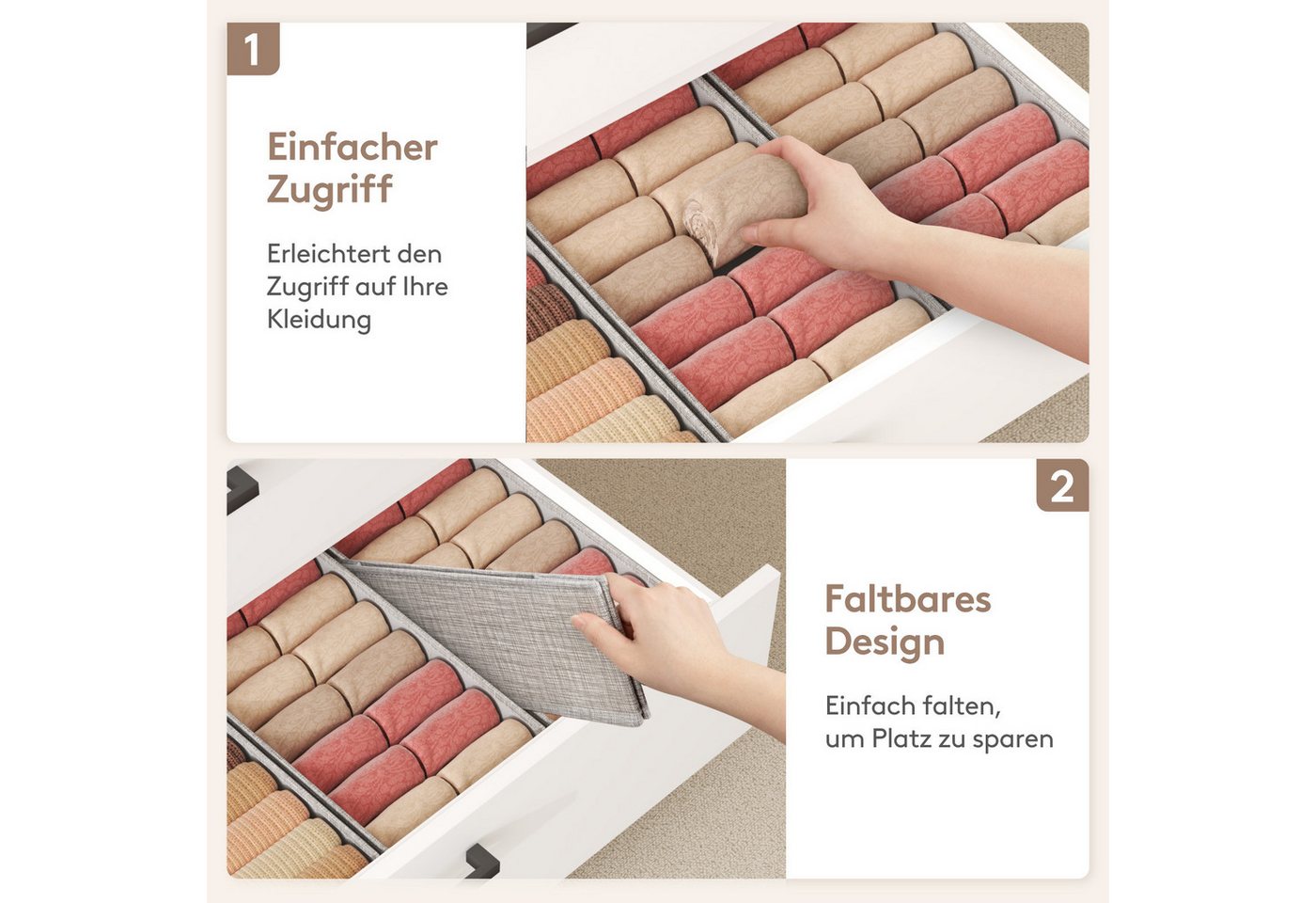 Lifewit Aufbewahrungsdose Schubladen Organizer, Kleiderschrank Organizer, Schrank Organizer und. (8 St) – Bild 5 von 5