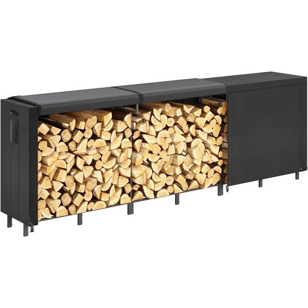 Lifewit Kaminholzregal Kaminholzregal Metall, Stapelhilfe Holzunterstand Holzlager