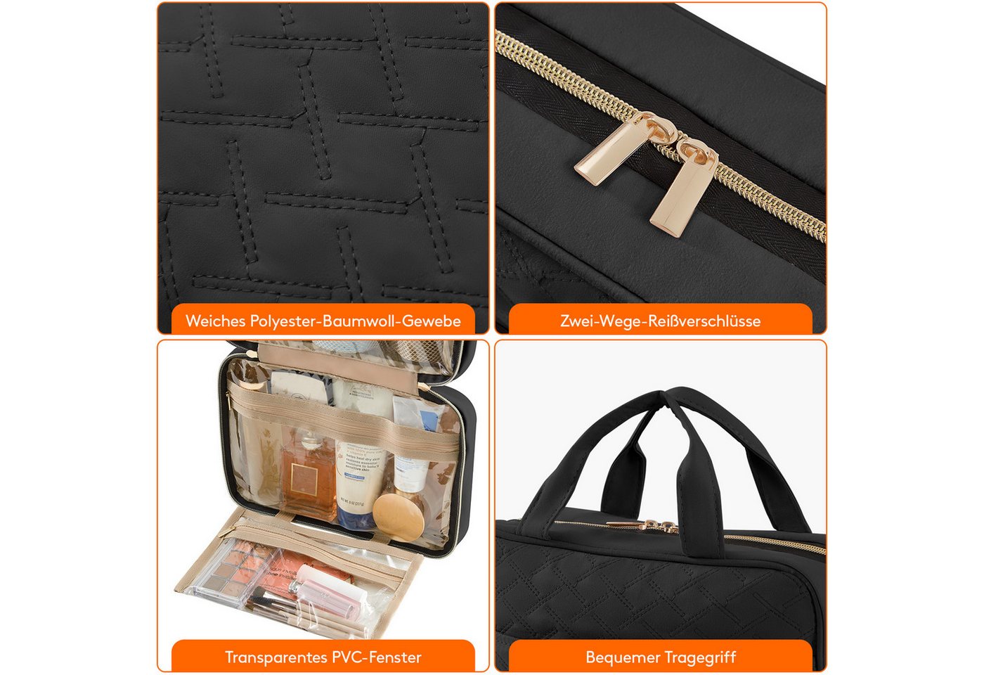 Lifewit Kulturbeutel Reise Kulturbeutel,Kosmetiktasche Kulturtasche zum Aufhängen Organizer (Packung, 1-tlg., 8L,B/H/T 32/23/10.5 cm, 4L,B/H/T 28/19/7.5 cm), Sp – Bild 4 von 5