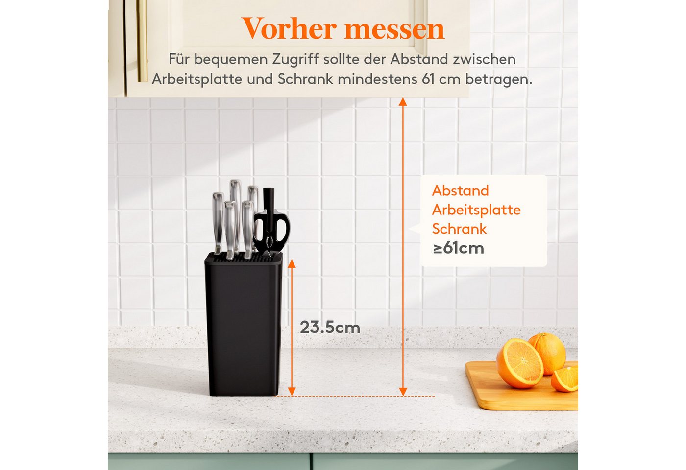 Lifewit Messerblock Messerhalter, mit Schlitz für Küche Scheren und Messerschärfer. – Bild 5 von 5