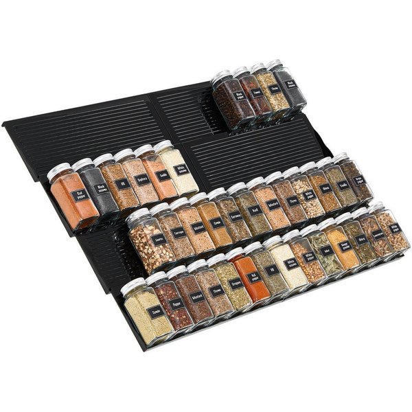 Lifewit Servierständer Justierbare Gewürzschublade Organizer, Expandable Gewürzregal, (8-tlg), Geneigtes