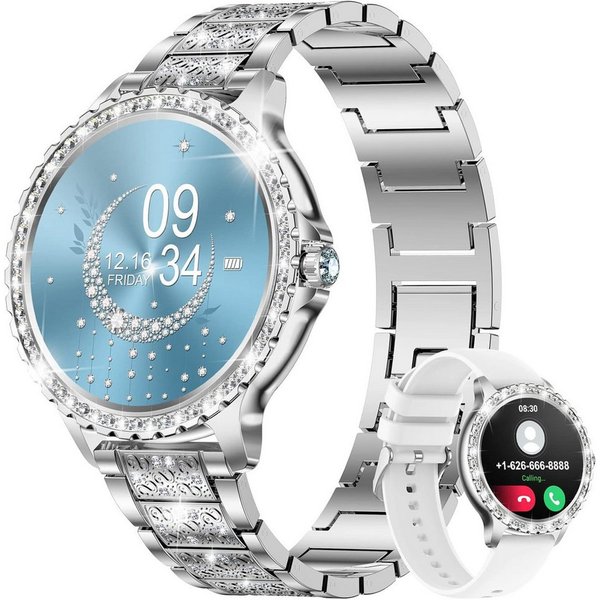 Lige Smartwatch Damen mit Metallband, 1.32 Zoll Fitnessuhr Telefonfunktion Smartwatch, Herzfrequenz Schlafmonitor, IP67 Wasserdicht Schrittzähler