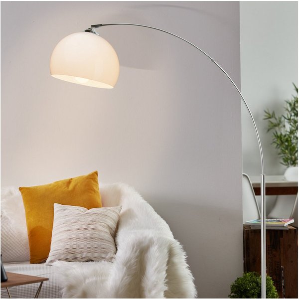 Lightbox Stehlampe, ohne Leuchtmittel, moderne Bogenlampe, Stehleuchte mit schwenkbarem Kopf und Fußschalter
