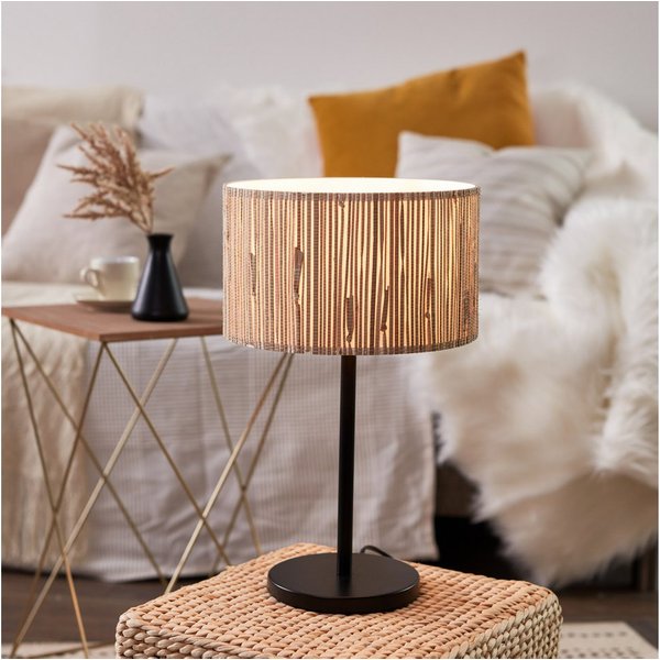 Lightbox Tischleuchte, ohne Leuchtmittel, Nachttischlampe, 41 cm Höhe, Ø 25 cm, E27, max. 52 W, Seegras