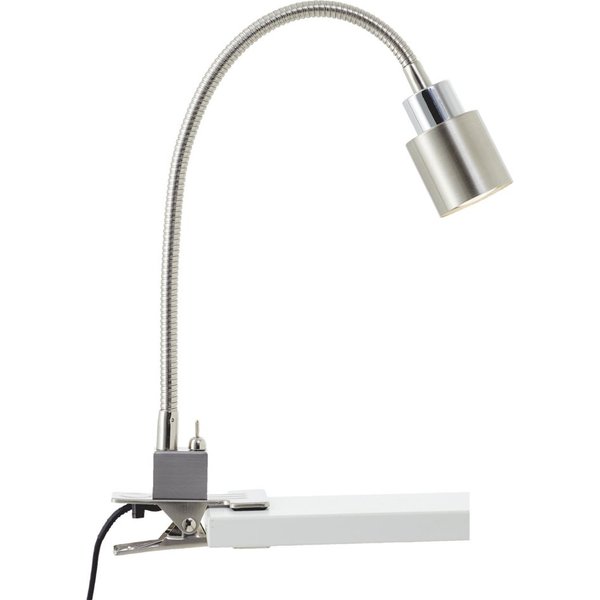 Lightbox Tischleuchte, LED wechselbar, Warmweiß, Flexible Klemmleuchte, 37 x 27cm, GU10, 3W, 300lm, 3000K, nickel/chrom