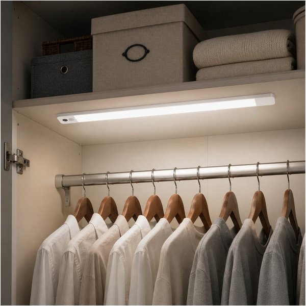 Lightbox Unterschrankleuchte, Bewegungsmelder, LED fest integriert, Neutralweiß, LED-Unterbauleuchte mit Akku, Bewegungsmelder, 60 cm, 550 lm, 4000 K