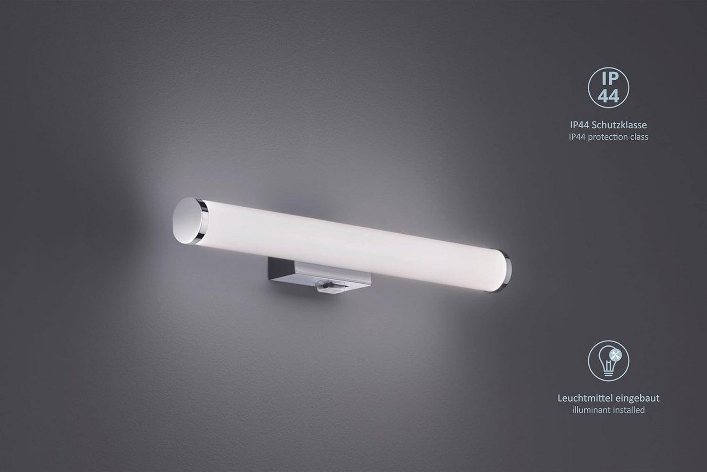 lightling LED Wandleuchte Leo, LED fest integriert, Warmweiß, mit Ein- und Ausschalter, IP44 – Bild 2 von 5