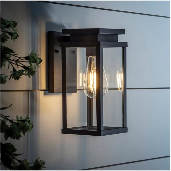 Lights4fun LED Außen-Wandleuchte Ebony Außenwandleuchte laternenförmig hängend