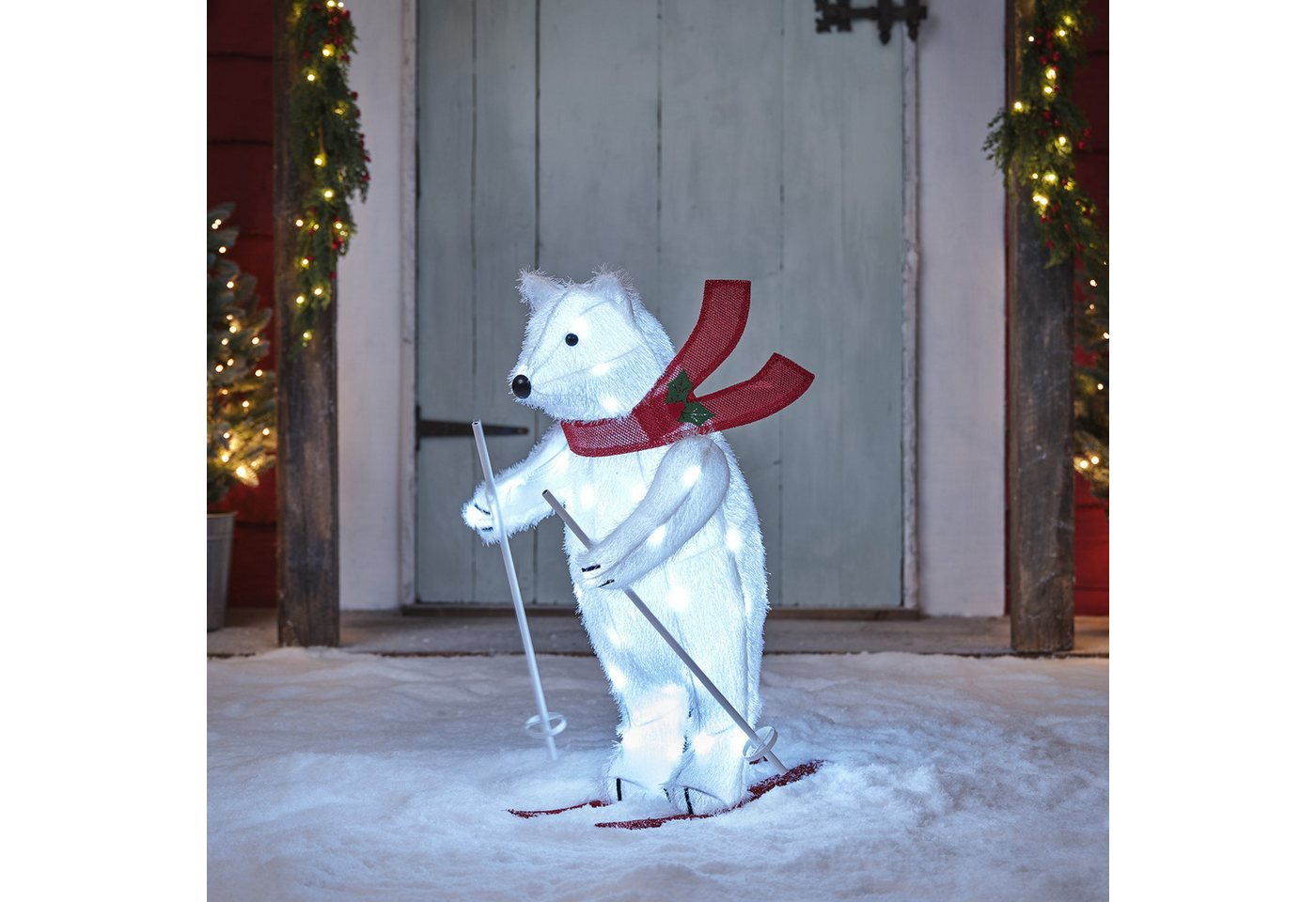 Lights4fun LED-Dekofigur LED-Weihnachtsfigur Außen Polarbär, Weihnachtsbeleuchtung, (H) 67 x (L) 30 x (T) 46 cm – Bild 2 von 3